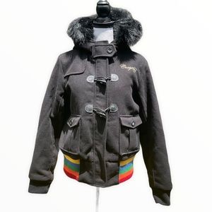 Coogi Pride Trim Faux Fur Hood Coat